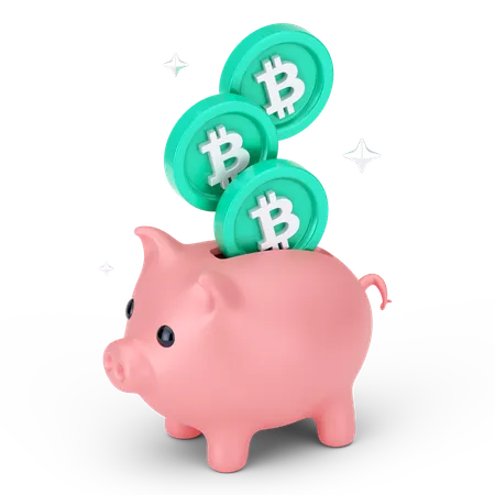 Ahorros de bitcoins  3D Icon