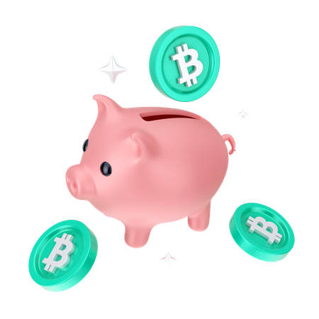 Ahorros de bitcoins  3D Icon