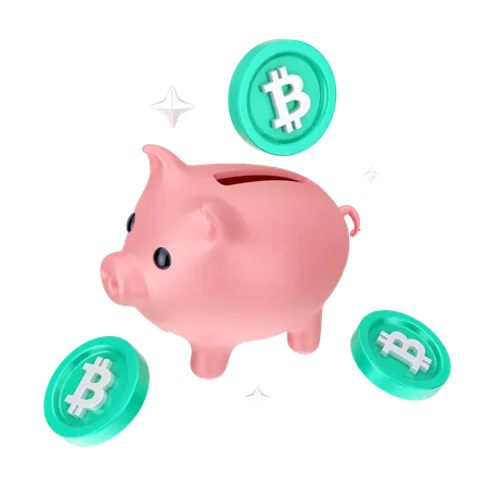 Ahorros de bitcoins  3D Icon