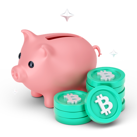 Ahorros de bitcoins  3D Icon