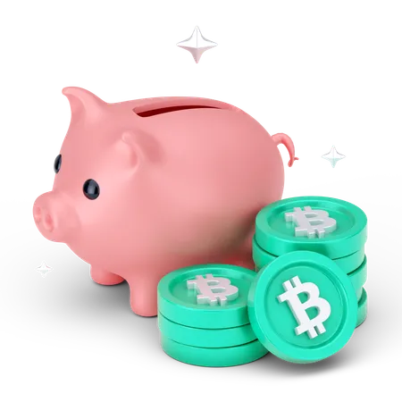 Ahorros de bitcoins  3D Icon