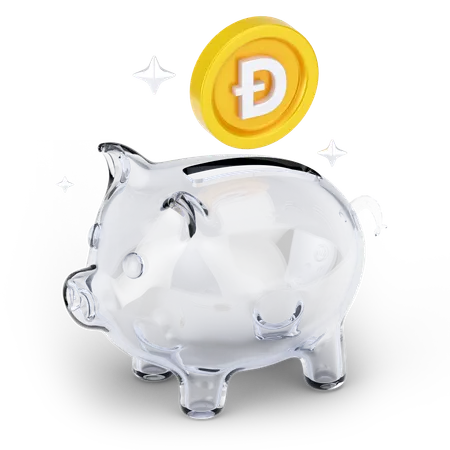 Ahorros en dogecoin  3D Icon