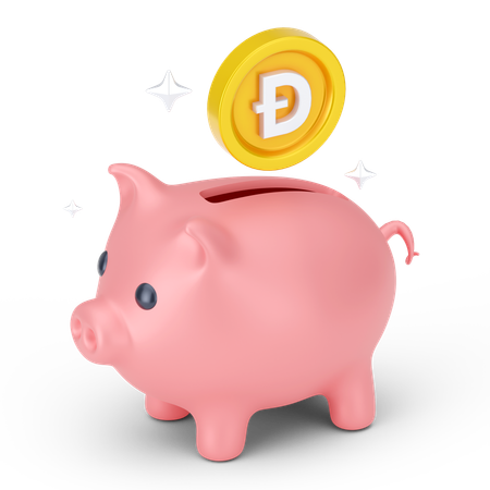 Ahorros en dogecoin  3D Icon