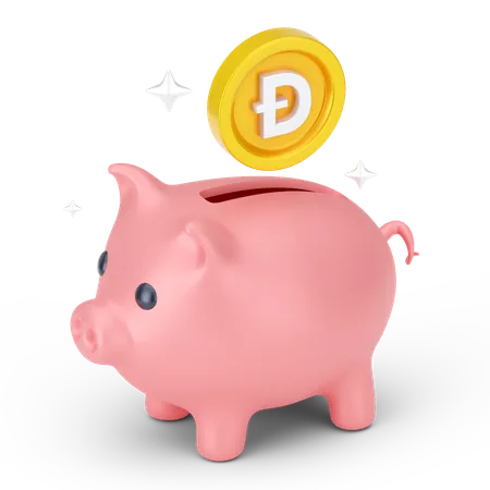 Ahorros en dogecoin  3D Icon