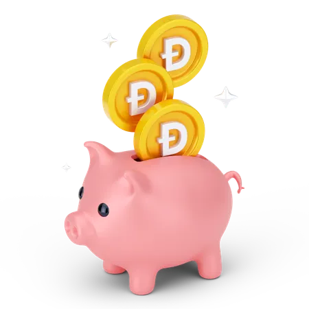 Ahorros en dogecoin  3D Icon