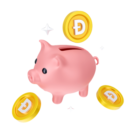 Ahorros en dogecoin  3D Icon