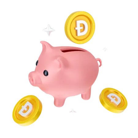 Ahorros en dogecoin  3D Icon