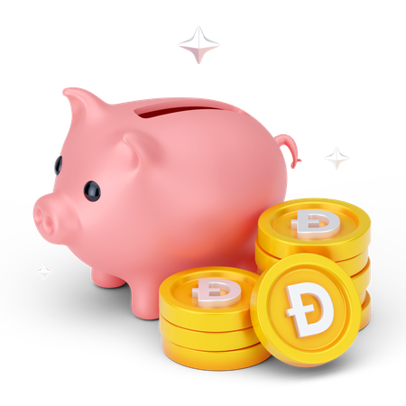 Ahorros en dogecoin  3D Icon