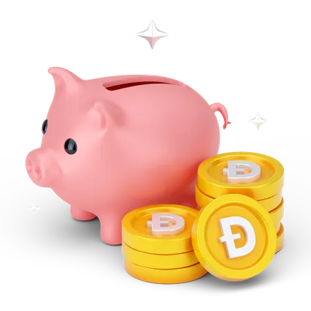 Ahorros en dogecoin  3D Icon