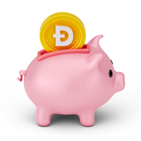 Ahorros en dogecoin  3D Icon