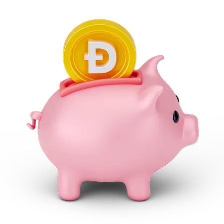 Ahorros en dogecoin  3D Icon