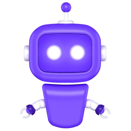 3 D Icon Of A Cute Blue Robot 3D Icon