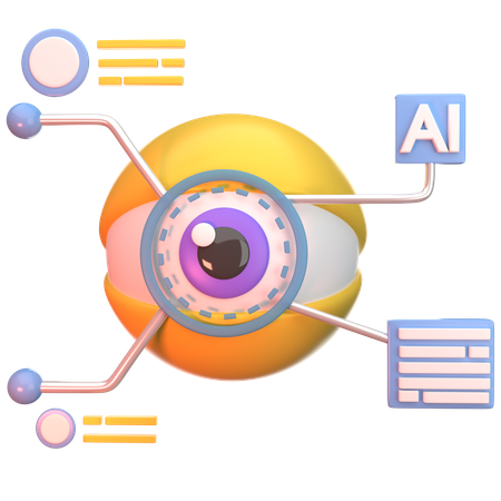 AI 眼科検診  3D Icon
