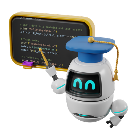 AI学習  3D Icon
