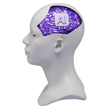 AI 人間の脳  3D Icon