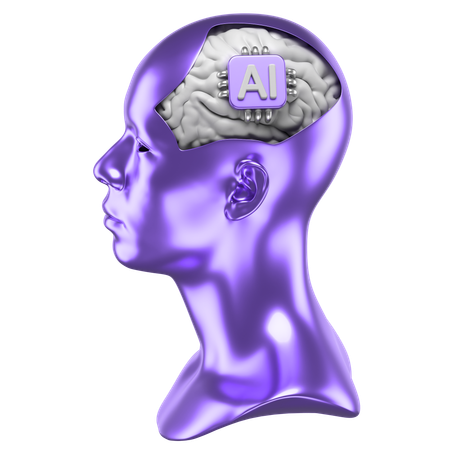 AI 人間の脳  3D Icon