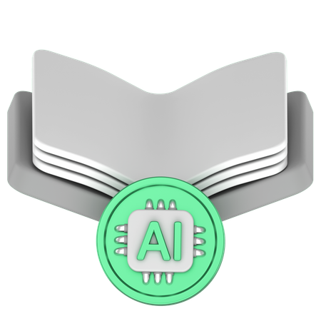 AI 책  3D Icon