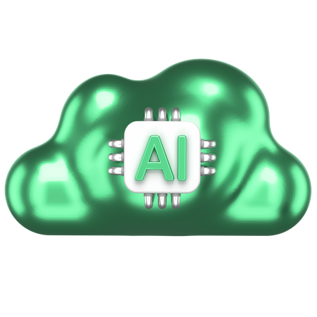 AI 클라우드  3D Icon