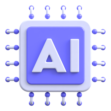 AI 칩 프로세서  3D Icon