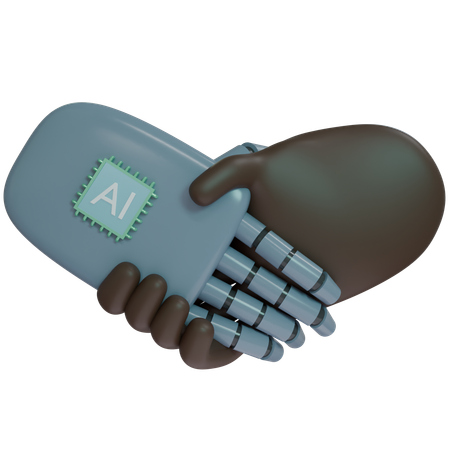 AI Hand Shake con mano humana  3D Icon