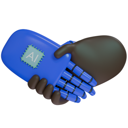 AI Hand Shake con mano humana  3D Icon