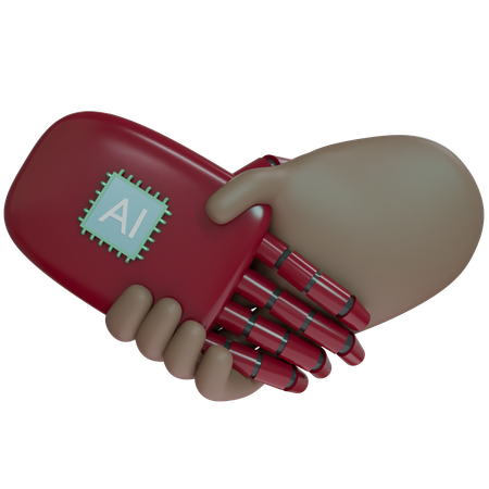 AI Hand Shake con mano humana  3D Icon