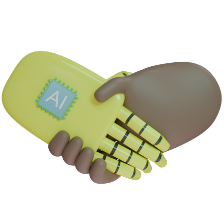 AI Hand Shake con mano humana  3D Icon