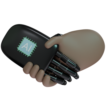 AI Hand Shake con mano humana  3D Icon