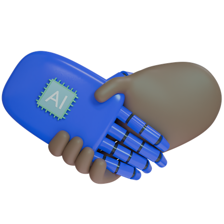 AI Hand Shake con mano humana  3D Icon