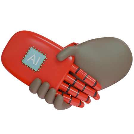 AI Hand Shake con mano humana  3D Icon