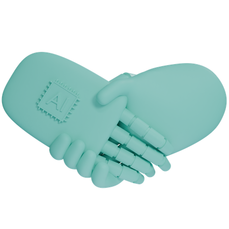 AI Hand Shake con mano humana  3D Icon