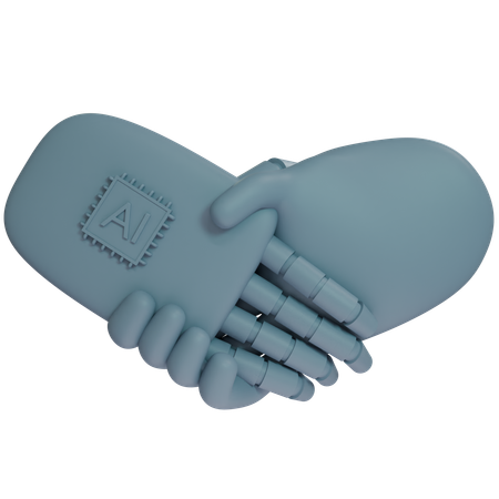 AI Hand Shake con mano humana  3D Icon