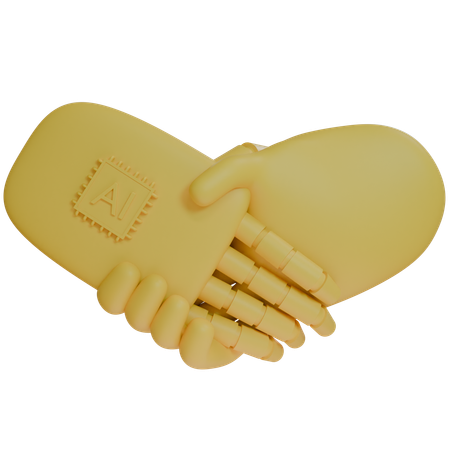 AI Hand Shake con mano humana  3D Icon