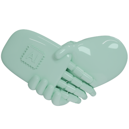 AI Hand Shake con mano humana  3D Icon