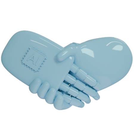 AI Hand Shake con mano humana  3D Icon