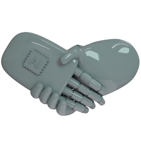 AI Hand Shake con mano humana  3D Icon