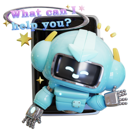 AIアシスタントチャットボット  3D Icon