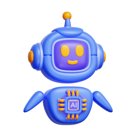 AI Assistant Robot  3D Icon