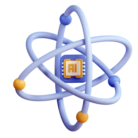 Atom Ai Illustration 3D Icon