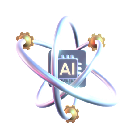 Ai Atom  3D Icon