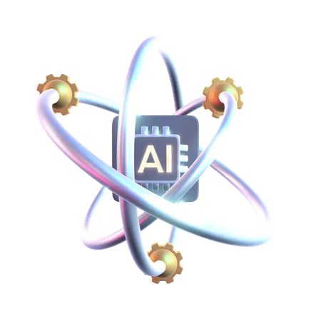 Ai Atom  3D Icon