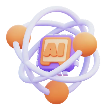 Ai Atom  3D Icon