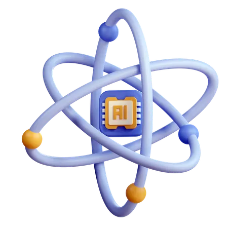 Ai Atom  3D Icon