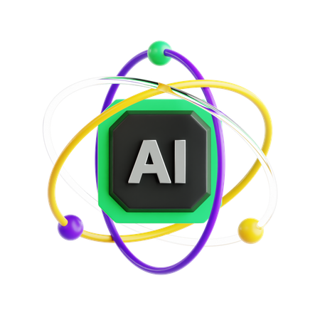 Ai Atom  3D Icon