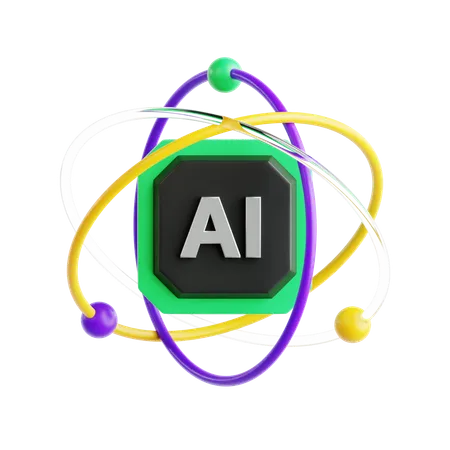 Ai Atom  3D Icon