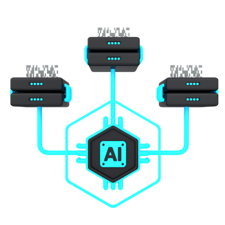 Base de données IA  3D Icon