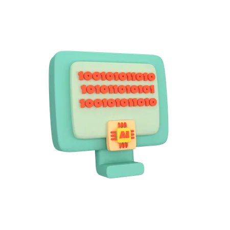 Ai Binary Code  3D Icon
