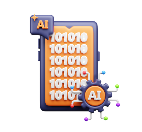 Code binaire ai  3D Icon