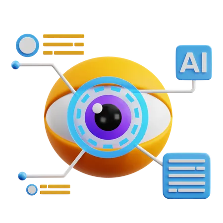 Ai Biometric Eye  3D Icon