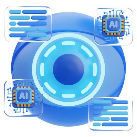 Ai biometric eye  3D Icon
